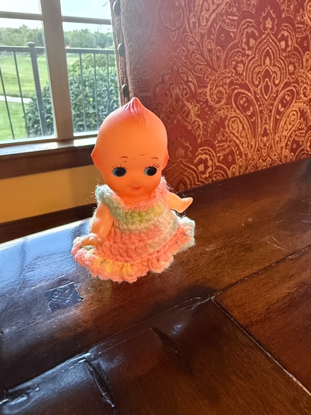 Vintage kewpie Doll with Knitted/crocheted Dress 👗